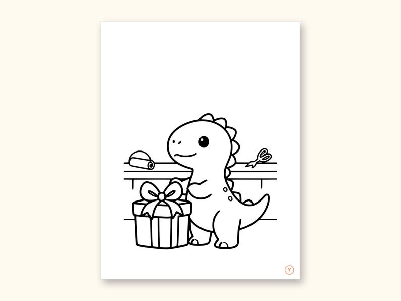Dinosaur Party ABC Coloring Book | Letter Tracing for Toddlers (Digital PDF): sample page 52 of 55