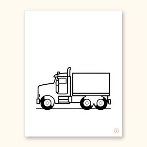 Truck Coloring Pages | ABC Letter Tracing for Kids Ages 2-4 (Digital PDF): sample page 12 of 55