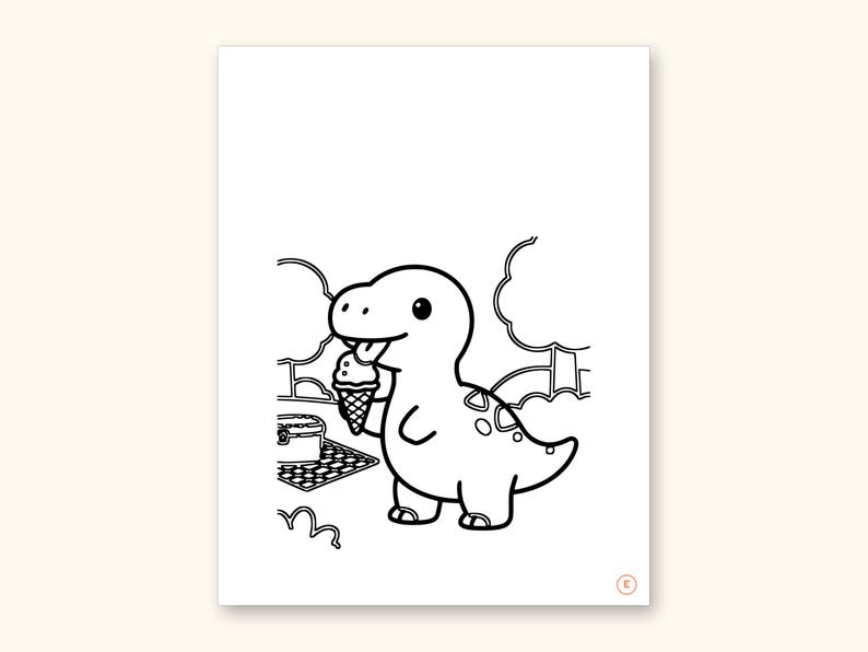 Dinosaur Party ABC Coloring Book | Letter Tracing for Toddlers (Digital PDF): sample page 12 of 55
