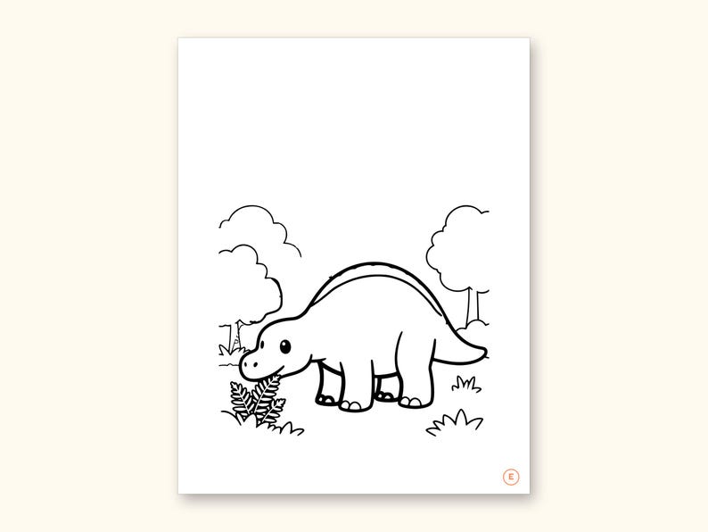 Dinosaur ABC Coloring Book, Letter Tracing, Ages 2-5 (Digital PDF): sample page 12 of 55