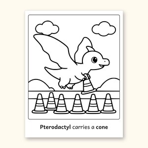 Dinosaur Coloring Pages | 50 Construction Pictures for Ages 3-6 (Digital PDF): sample page 46 of 53