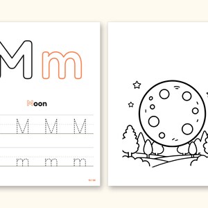Nature Coloring Pages | ABC Letter Tracing for Kids Ages 2-5 (Digital PDF): pages 27 and 28 side by side
