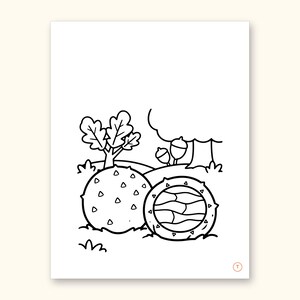 Mushroom Coloring Pages | ABC Letter Tracing for Kids Ages 2-5 (Digital PDF): sample page 42 of 55