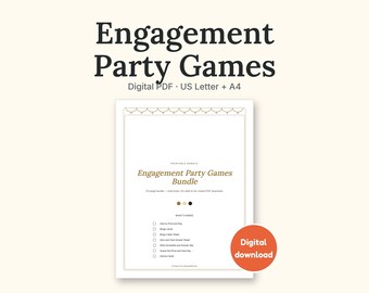 Engagement Party Games | Couple Quiz Bingo Cards for Hosts (Digital PDF)