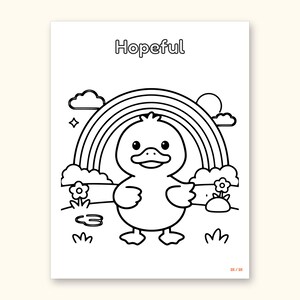 Animal Coloring Pages | 25 Feelings Pictures for Kids Ages 4-8 (Digital PDF): sample page 28 of 29