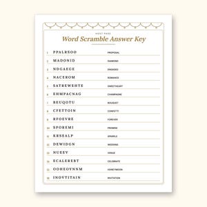 Engagement Party Games | Couple Quiz Bingo Cards for Hosts (Digital PDF): sample page 17 of 21