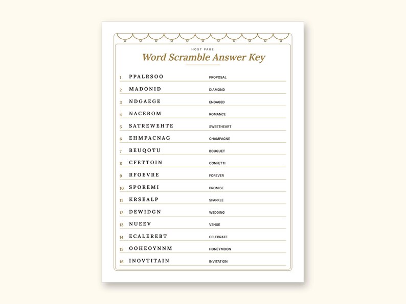 Engagement Party Games | Couple Quiz Bingo Cards for Hosts (Digital PDF): sample page 17 of 21