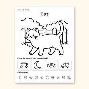 Animal Coloring Pages | ABC Letter Tracing for Kids Ages 5-6 (Digital PDF): sample page 11 of 64