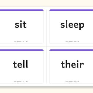 Sight Words | 2nd Grade Dolch Flashcards for Ages 7-8 (Digital PDF): sample page 21 of 30