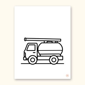 Truck Coloring Pages | ABC Letter Tracing for Kids Ages 2-4 (Digital PDF): sample page 48 of 55