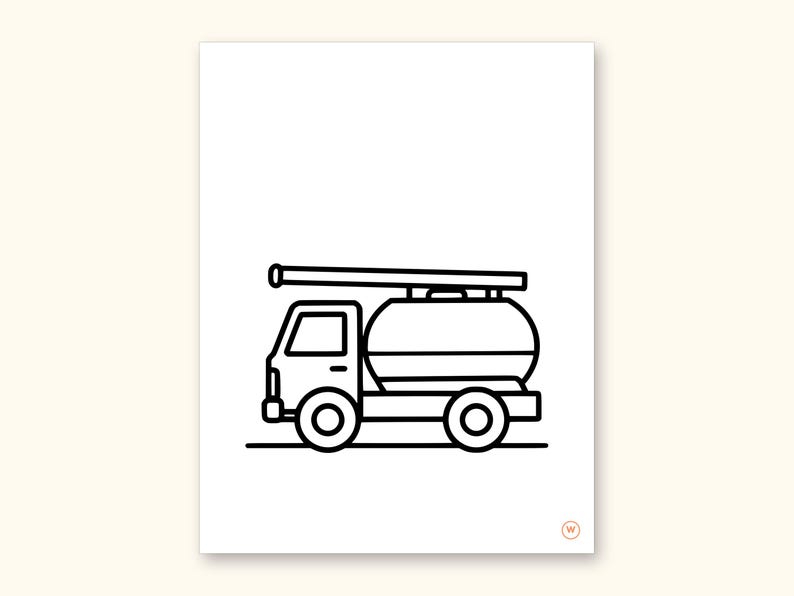 Truck Coloring Pages | ABC Letter Tracing for Kids Ages 2-4 (Digital PDF): sample page 48 of 55
