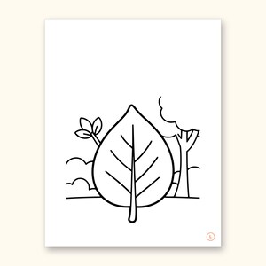 Nature Coloring Pages | ABC Letter Tracing for Kids Ages 2-5 (Digital PDF): sample page 26 of 55