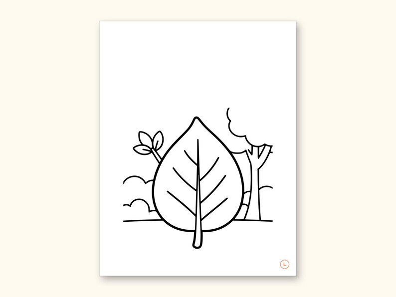 Nature Coloring Pages | ABC Letter Tracing for Kids Ages 2-5 (Digital PDF): sample page 26 of 55
