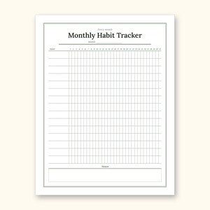 Habit Tracker | Undated Monthly and Weekly Grids for Home Use (Digital PDF): sample page 2 of 24