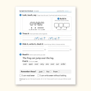 Sight Word Worksheets | 1st Grade Dolch Workbook for Ages 6-7 (Digital PDF): sample page 32 of 56
