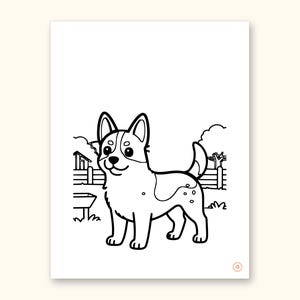 Dog Coloring Pages | ABC Letter Tracing for Kids Ages 2-5 (Digital PDF): sample page 36 of 55