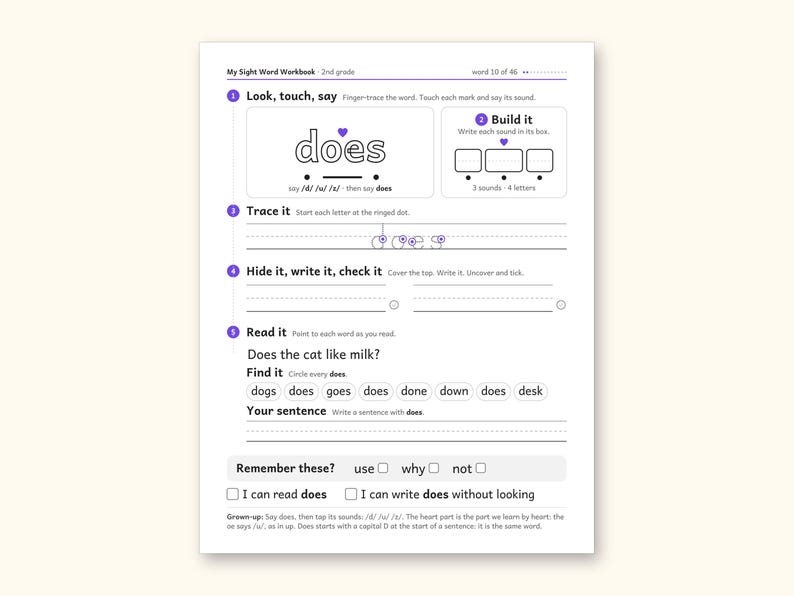 Sight Word Worksheets | 2nd Grade Dolch Workbook for Ages 7-8 (Digital PDF): sample page 17 of 62
