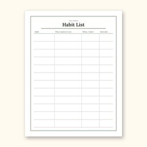 Habit Tracker | Undated Monthly and Weekly Grids for Home Use (Digital PDF): sample page 6 of 24