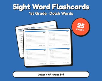Sichtwörter | Dolch-Karteikarten für die 1. Klasse (6-7 Jahre) (Digitales PDF)