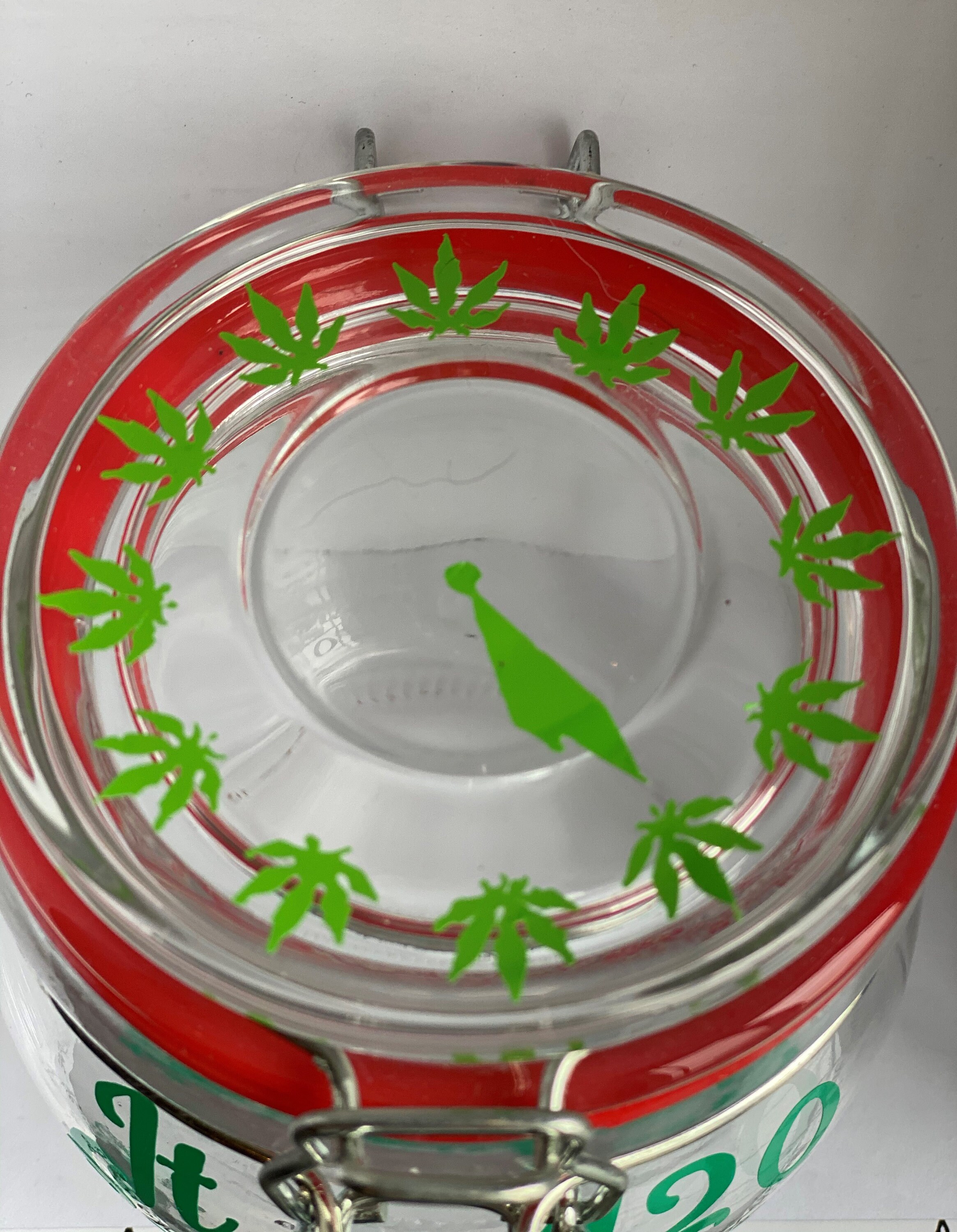 Medium Round glass latch stash jar Etsy