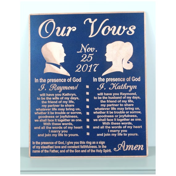 Vows Vow Renewal Gifts Vow Art Anniversary Gift Copper Etsy