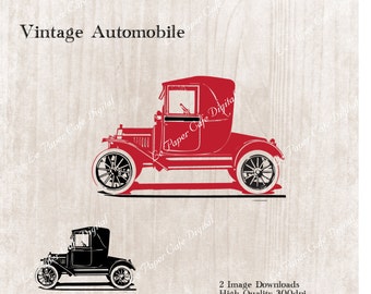 VINTAGE AUTOMOBILE Digital Clipart Image Download  -Transparent & Resizable PNG (300 dpi) Commercial Use 1 Free