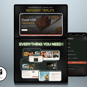 Modello di sito web moderno per ristorante, menu da bistrot, prenotazioni (HTML5 CSS3)