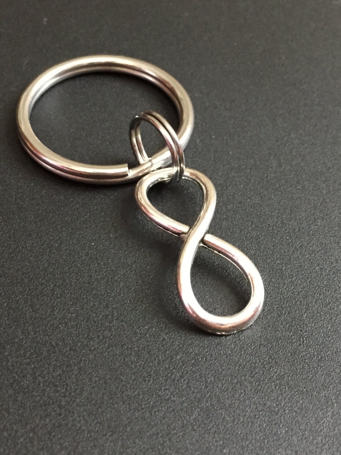 promisemeeverything2 Double Infinity Knot Keychain, Infinity Symbol Key Ring, Forever Charm, Personalized Keychain, Custom Keychain, Charm Keychain, 726