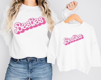 BESTIES SWEATSHIRT, Best Friends Matching Crewneck, Mommy and Me Matching, Mama & Mini Shirt, Besties Matching, Retro Graphic Crewneck