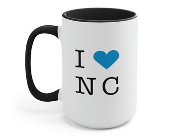 North Carolina Mug, State Pride, I Love NC, Carolina Mug, NC Mug, NC Sports Mug, Tar Heels Mug, Tar Heels Fan, Gift for Her, Gift for Him