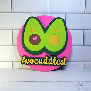 DIGITAL Valentine&#39;s Day Avocuddles! Painting Kit SVG - Glowforge Laser Cutter CNC