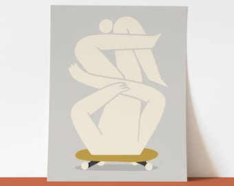 Print Skateboarding | Extreme Sports | "The Headless Skateman" | Contemporary and Minimal Wall | Desk | Shelf Art