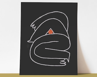 Print Contemporary | Figurative | "Mind's Eye" | Minimal Wall | Desk | Shelf Art