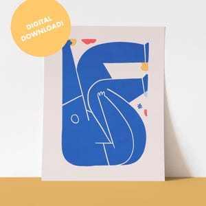 Digital Download Print Climbing | Climber | &quot;Crux Control&quot; Light Blue | Contemporary and Minimal Wall Art