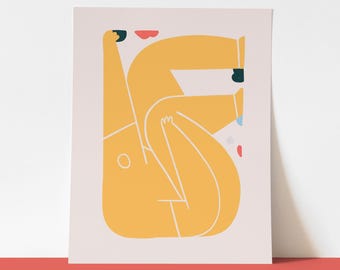 Print Rock Climbing | Bouldering | "Crux Control" Yellow | Contemporary and Minimal Wall | Desk | Shelf Art