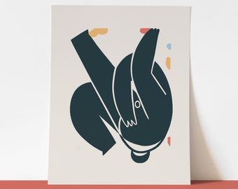 Print Rock Climbing | Bouldering | "Get Dat Chalk" | Contemporary and Minimal Wall | Desk | Shelf Art