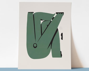 Print Rock Climbing | Bouldering | "Just Hangin Around" | Contemporary and Minimal Wall | Desk | Shelf Art