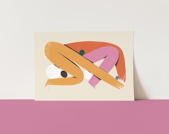 Print Contemporary | Figurative | "Spinning Plates" | Minimal Wall | Desk | Shelf Art
