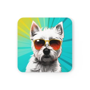 The coolest westie dog coasters