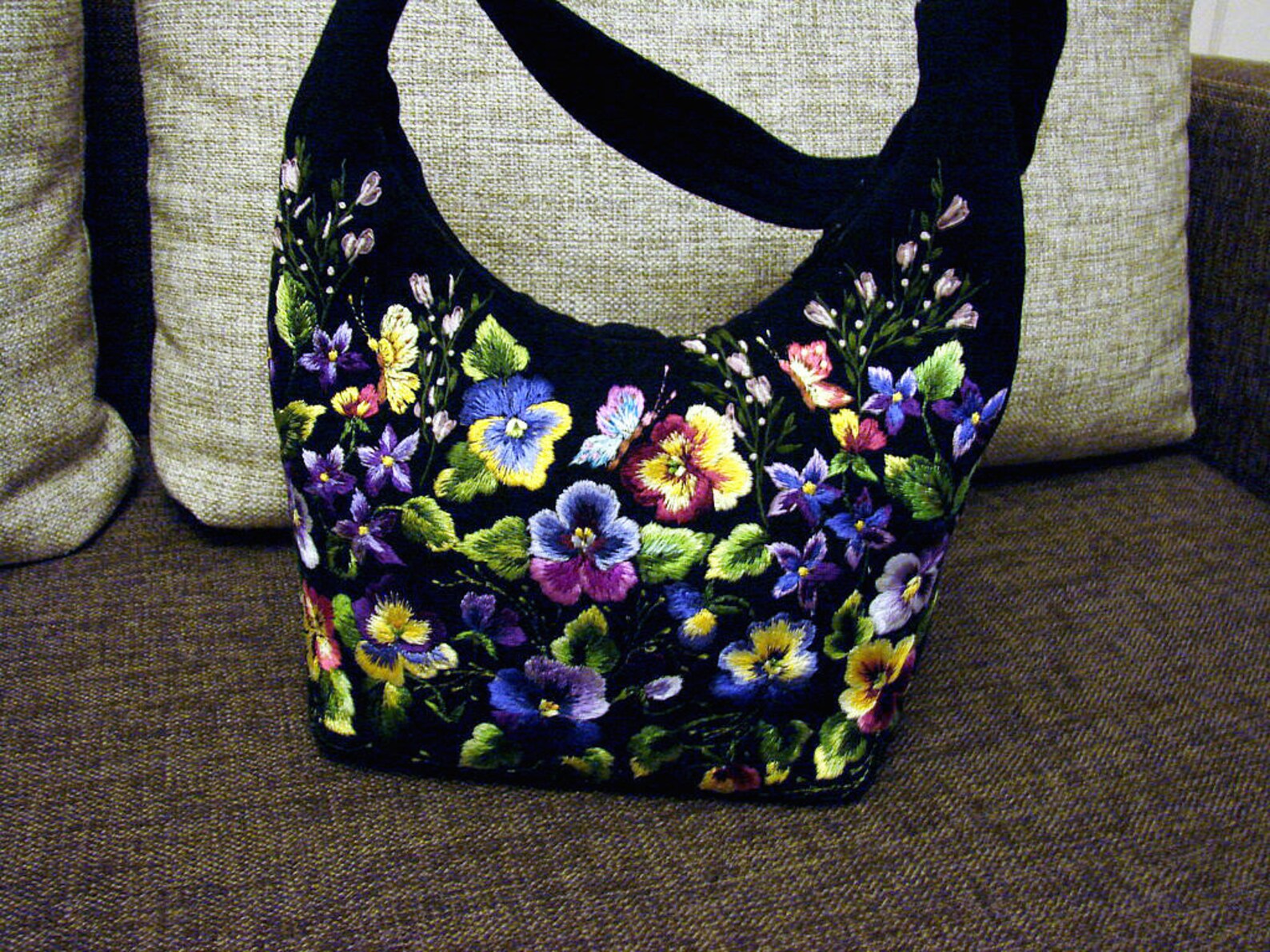 Shoulder Bag, Black Wool Bag, Felt Bag, Felted Wool Bag, Small Black