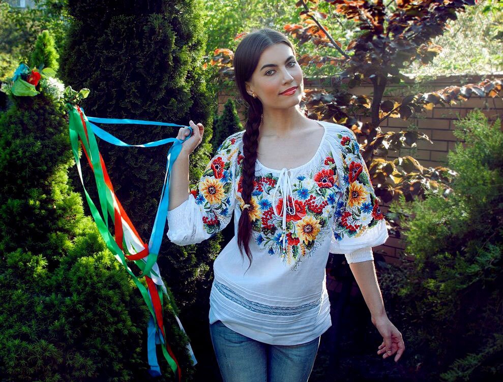 Hand embroidered blouse Poppies and sunflowers Etsy