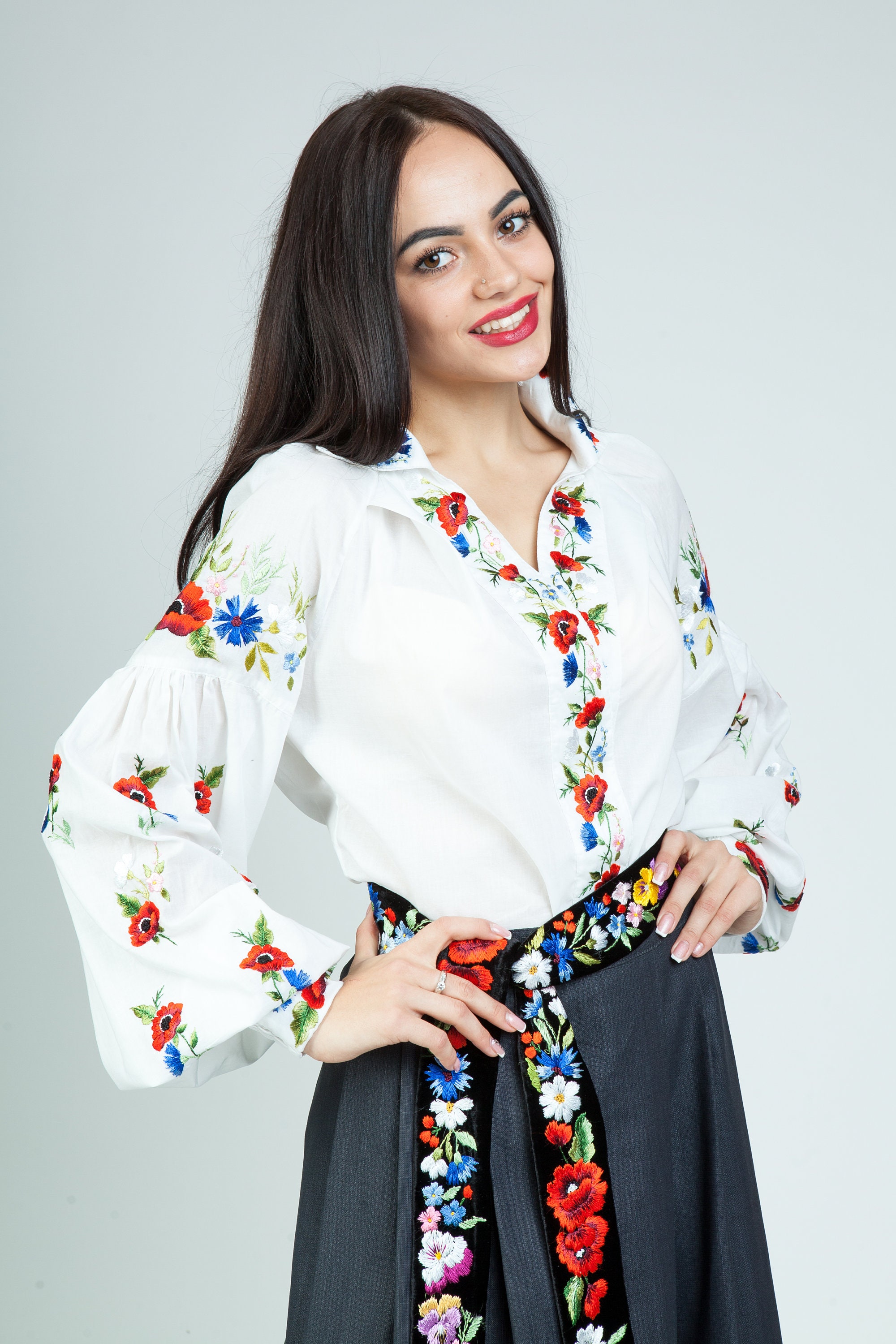 Embroidered Blouse Floral Blouse Vyshyvanka Mexican Blouse Etsy