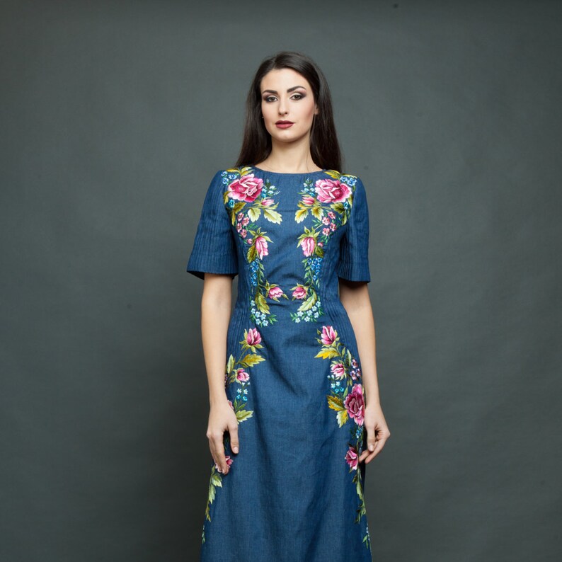 Denim maxi dress loose dress holiday dress summer loose dress Etsy