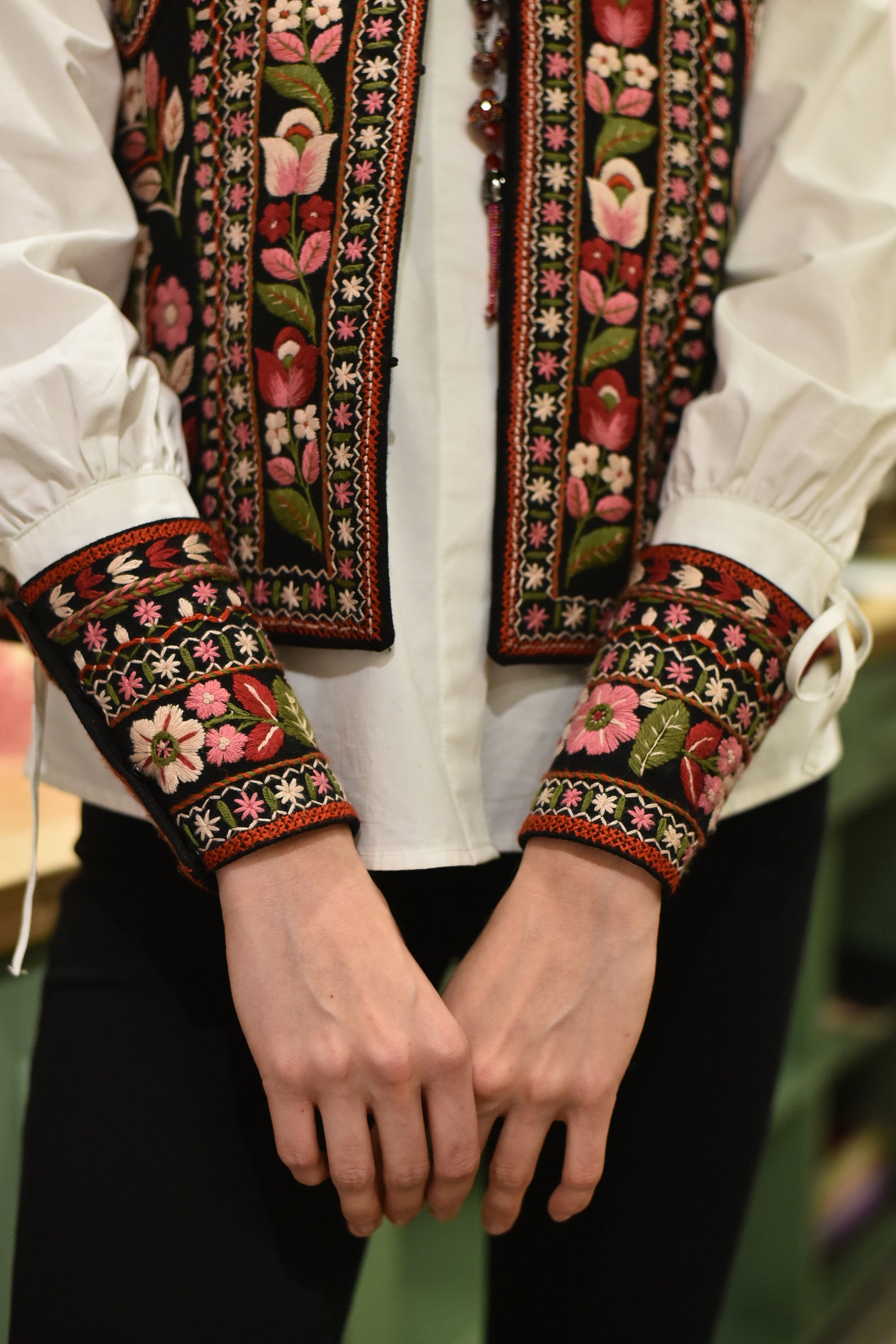 Embroidered Vest Handmade Vest Black Short Vest Ethnic Etsy