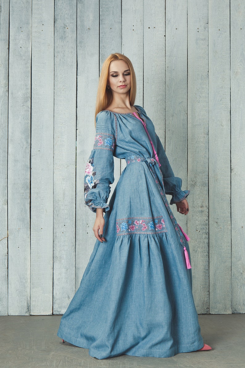 Robe Bleue Maxi Teatro - Taille 10 - Neuf Avec étiquettes - Élégante Et Longue
