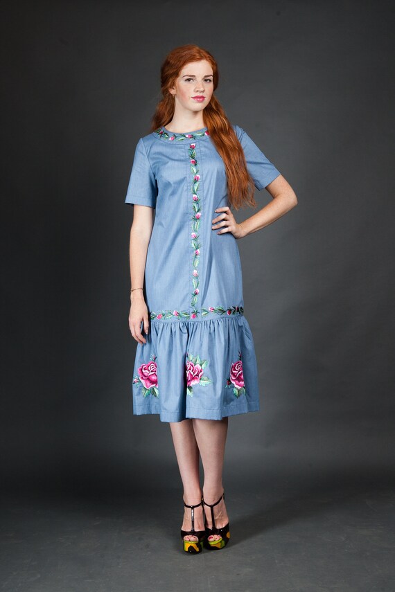 light blue loose dress