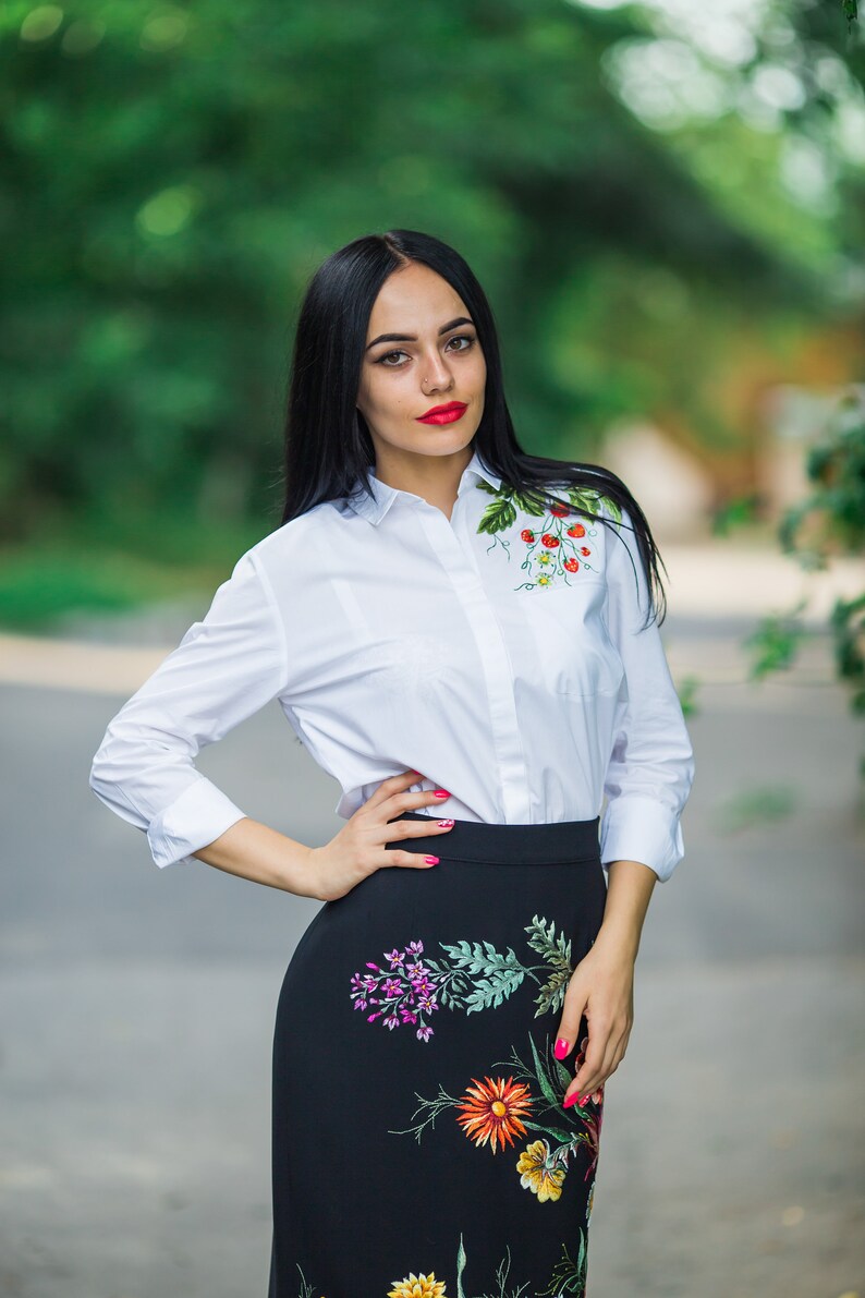 Embroidered blouse floral blouse vyshyvanka handmade Etsy