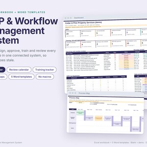 SOP Template & Workflow Management System | Standard Operating Procedure Tracker (Digital Download)