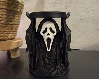 Masked Ghost Candle Holder – Halloween Decor, Spooky Horror Fan Gift