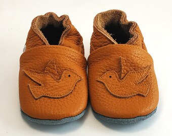 New Born Baby Shower Gift Soft Sole Leather Baby Shoes Toddler Truck Brown 0-6M